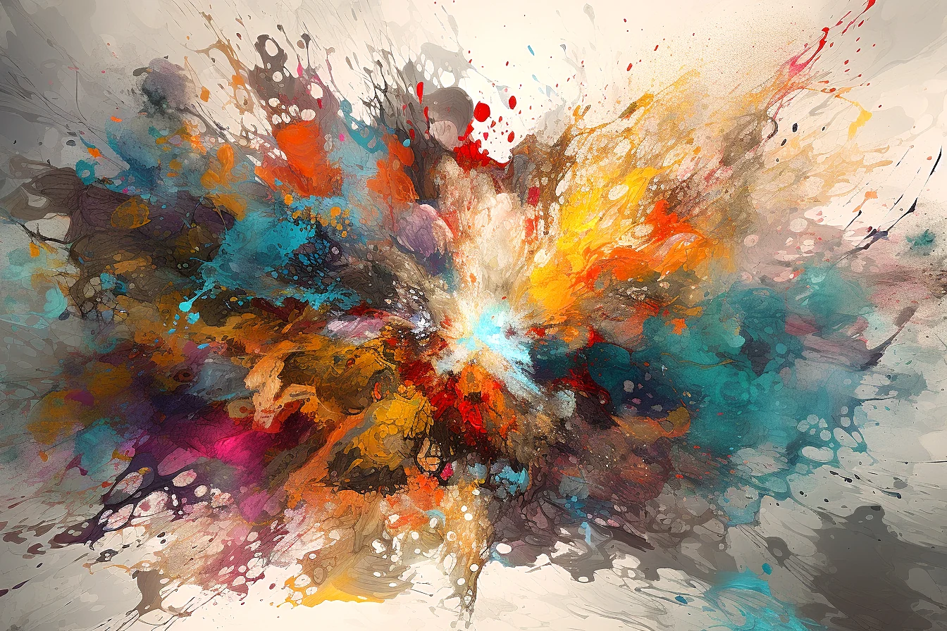 Expressief abstract digitaal kunstwerk van Christian Ovís