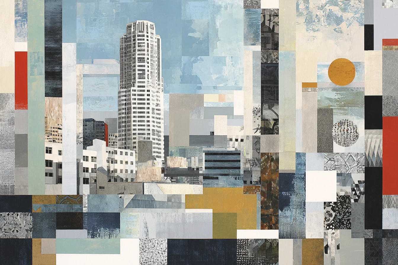 Abstracte stedelijke collage van Christian Ovís