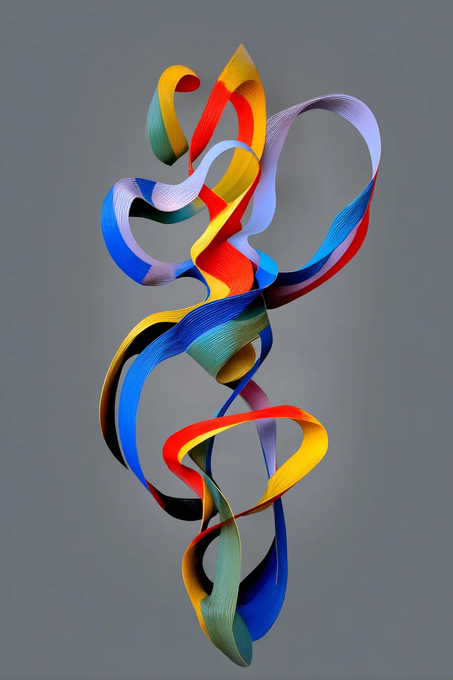 Chromatic Ribbon Sculpture — kunstwerk van Christian Ovís