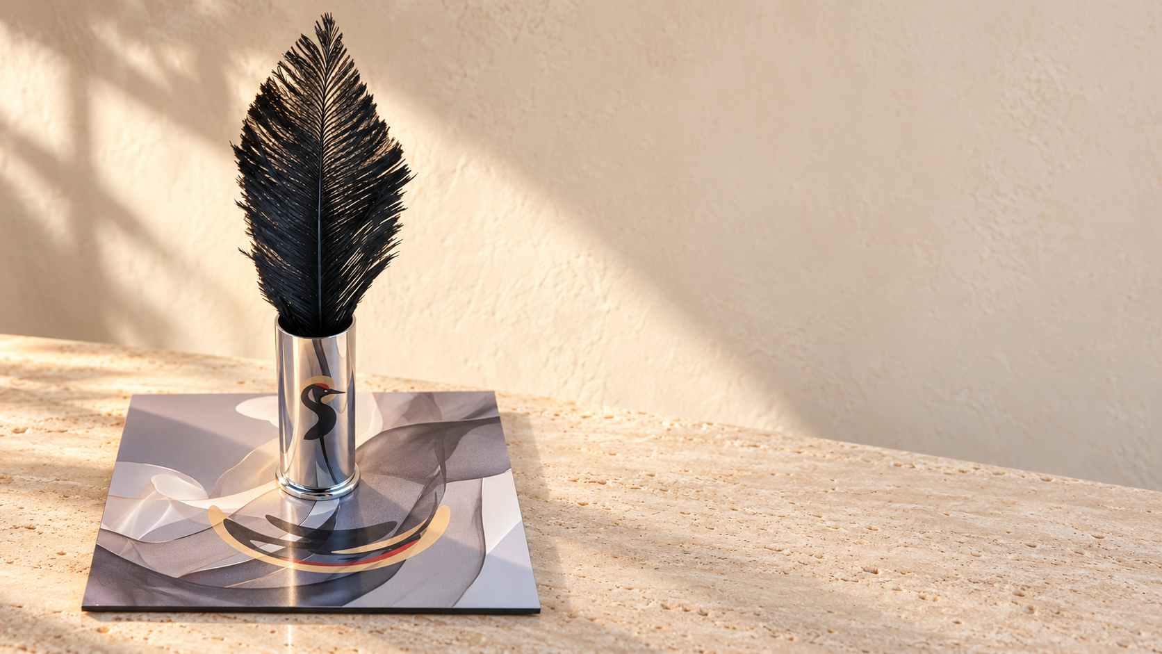 Flight Reflection artwork with the hidden image visible in the mirrored cylinder