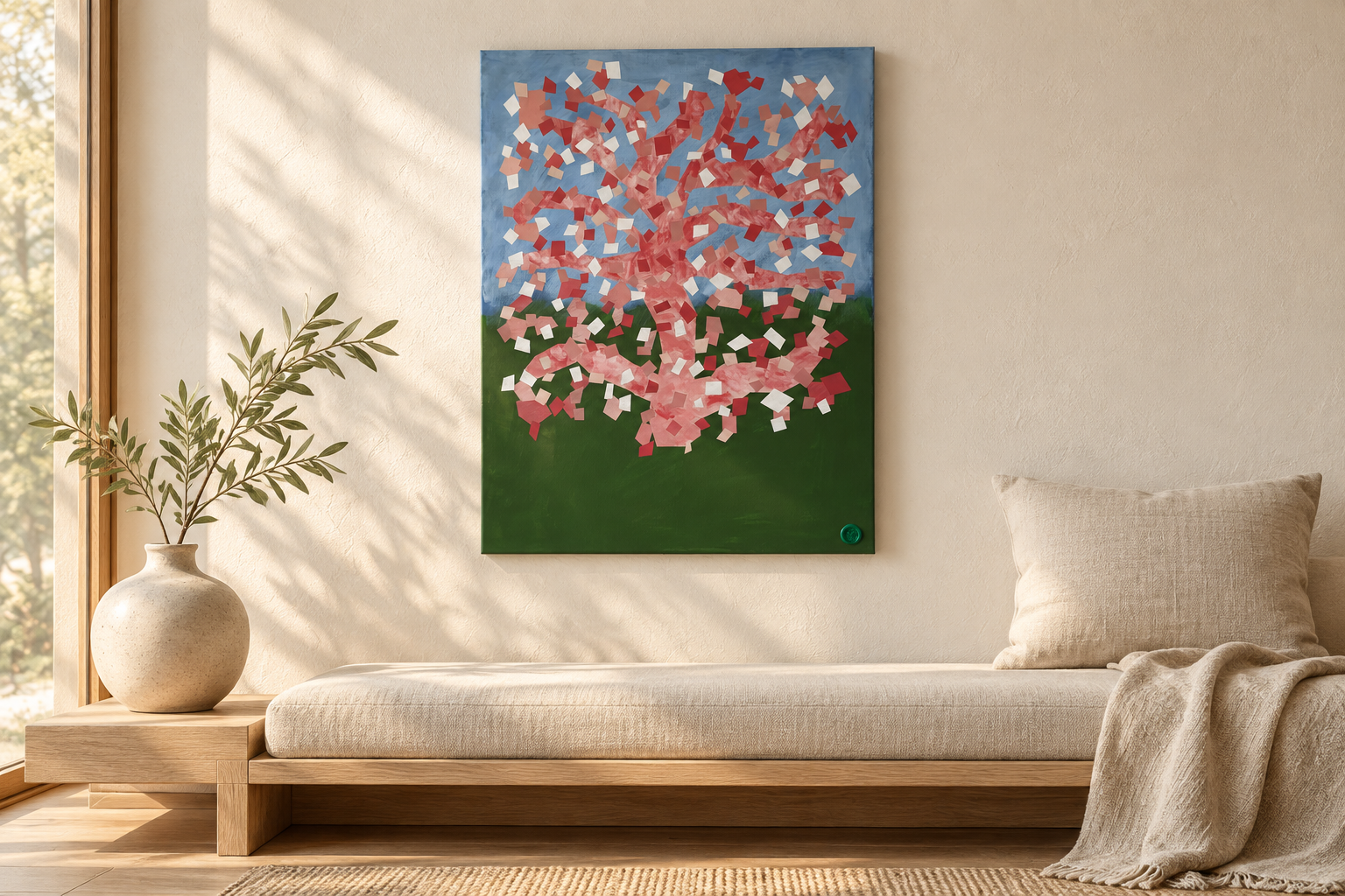 Sakura in a digitally styled interior