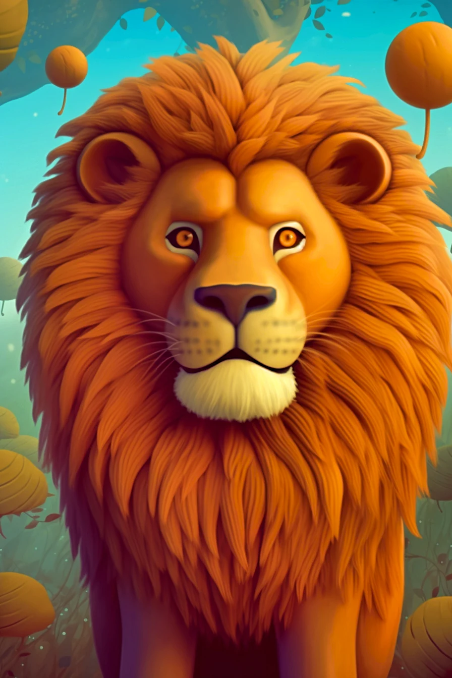 Colourful Animal Portraits represented by Colourful animal portrait Lion